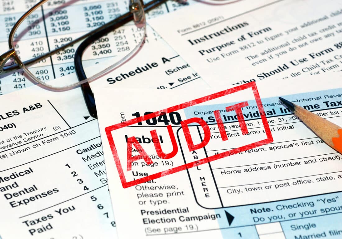 tax forms stamped "audit"