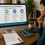 woman looking at computer screen with listing of places Shadow AI may occur